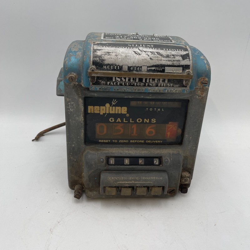 Vintage Neptune Model 434 Print-O-Meter Register Fuel Gas Oil Flow Meter