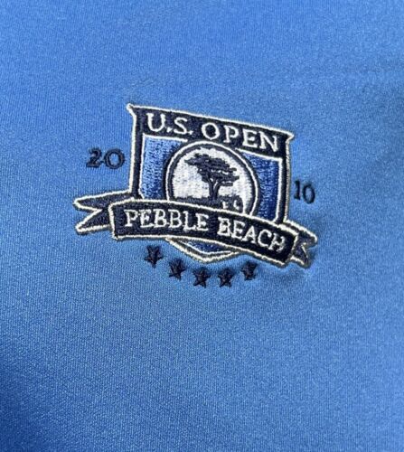 Pebble Beach US OPEN Outdoor Blue Mens LG Full Zip Fleece Lined Golf Ashworth - Picture 2 of 9