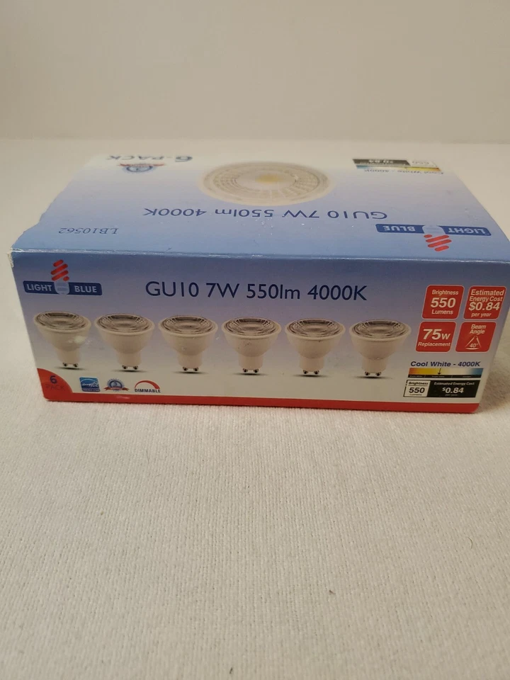LED 75 Equiv. GU10 Daylight Bulb, 6 Pack, Dimmable  - Image 2 of 4