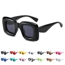 Cute Square Inflated Sunglasses Trendy Chunky Glasses Retro Thick Frame Shades