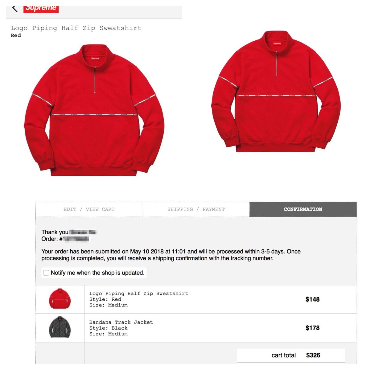 Supreme logo piping half store zip sweatshirt Supreme logo piping half store zip sweatshirt