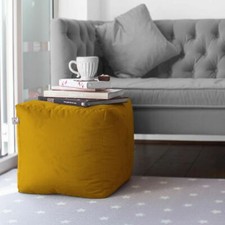 Luxury Velvet Cube Foot Stool Soft Pouffe 38x38cm
