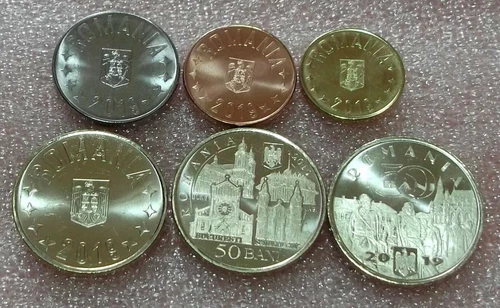 ROMANIA POPE Francis FERDINAND Lot SET 1 ban 5 10 50 BANI 2019 coin ROMANIAN