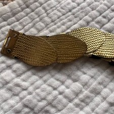 VINTAGE gold Fish Scale Belt Stretchy Women's Size Large Waist 32"