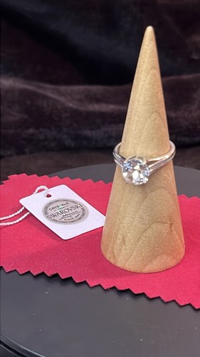 Swarovski Premium Austrian Crystal Solitaire Ring In Platinum/ Sterling silver 7 - Picture 7 of 13