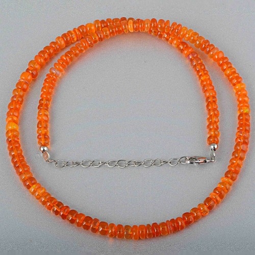 Natural Welo Fuego Mejicano Naranja Ópalo 4-5mm Cuentas 18" Hilos Cadena Regalo - Imagen 2 de 4