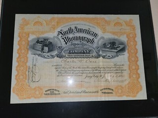 North American Phonograph stock certificate ultra rare!!!