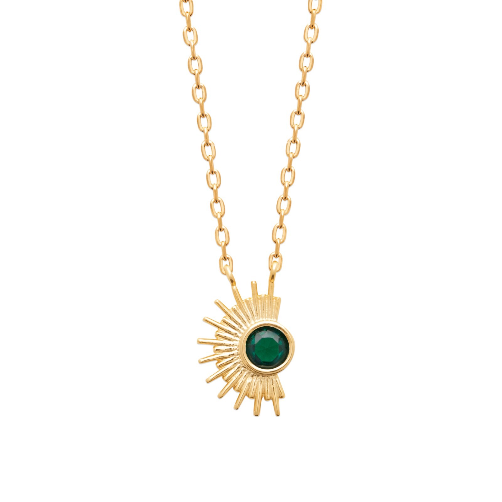 Collier en Or et Zirconium Vert pour Illuminer vos Tenues d'Été