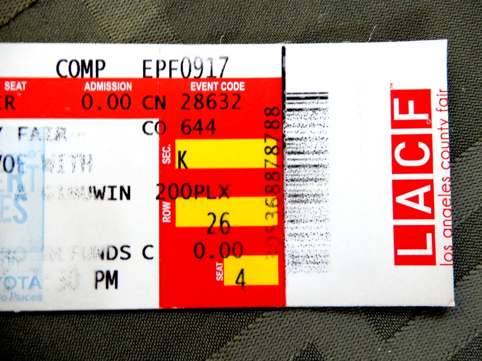 BELL BIV DEVOE Tony and Ginuwin Concert UNUSED Ticket Stub 2015 L.A. COUNTY FAIR - Image 4 of 4