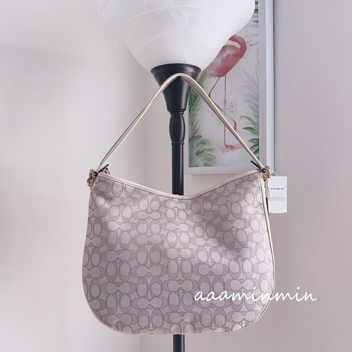 NWT COACH Soft Tabby Hobo Signature Jacquard Stone Ivory C6659 | eBay