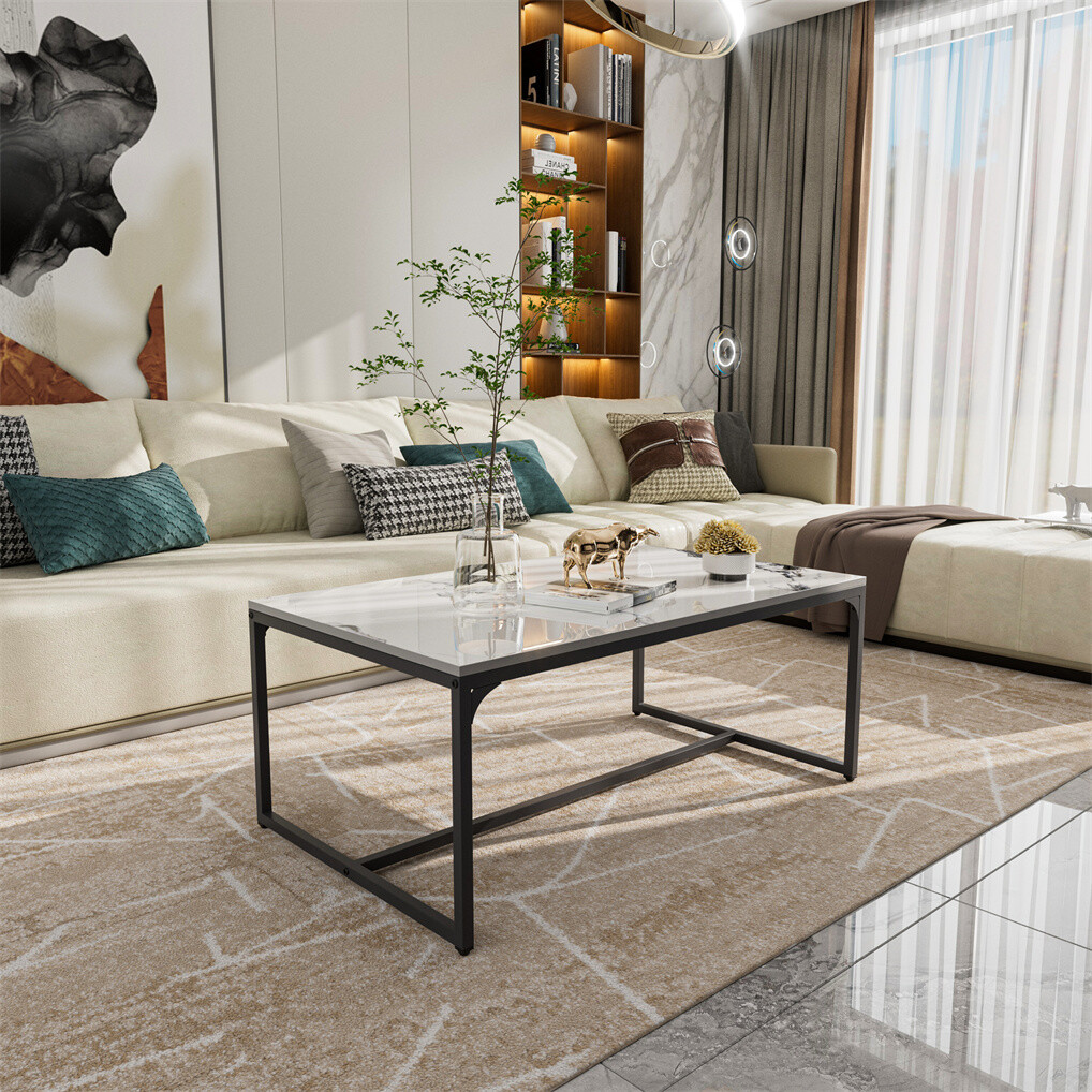 High End White Marble Coffee Table Living Room Center Table with