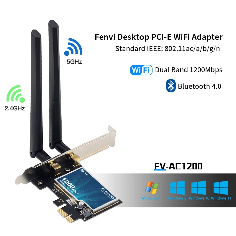 PCIE WiFi Card Dual Band 802.11 AC 1200 PCIe Wi Fi Bluetooth