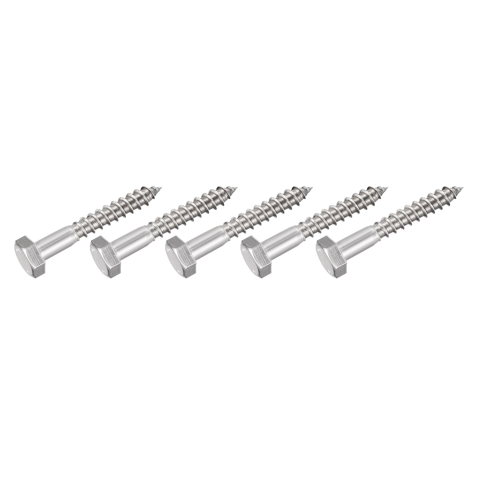 Hex Lag Screws (M10x70mm)5Pcs, 304 Stainless Steel Self-Tapping Wood Bolts