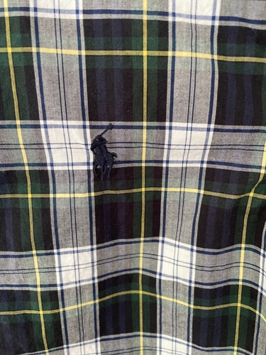 RALPH LAUREN Green Plaid Cotton Long Sleeve Button Down Youth Boys M 10-12 - Picture 4 of 10