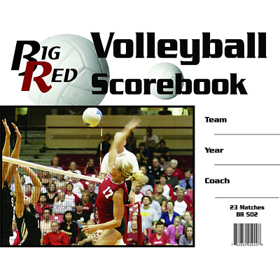 Big Red Volleyball Scorebook - 23 Games