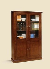 MOBILE LEGNO LIBRERIA VETRINA ARTE POVERA LEGNO COL.NOCE
