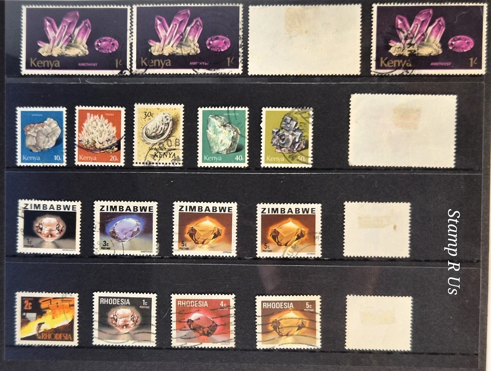 Stamps From Zimbabwe & Kenya - VF/LH - Earth Deposits - MINERALS - Image 2 of 2