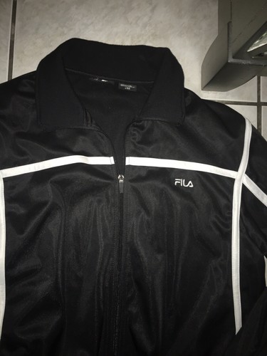 Fila Track Jacket mens sz Large black used - Picture 4 of 12