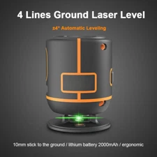 4 Lines Ground Laser Level Green Light Self-leveling 360 Horizontal Line Level
