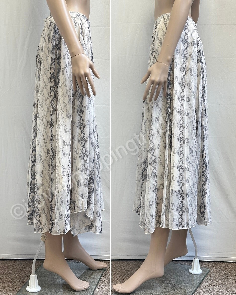 MASSIMO DUTTI ASYMMETRIC FLOWING SNAKESKIN PRINT MIDI MAXI