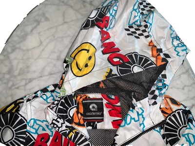 ジャケット・アウター archive akademiks zip hoodie Vintage AKADEMIKS Size 5XL Full Zip Up Hoodie Gray Black Red