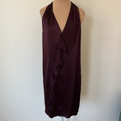 VINCE V-Neck Knee-Length Stretch Silk Ruffle Burgundy Purple Shift Dress EUC M | eBay VINCE V-Neck Knee-Length Stretch Silk Ruffle Burgundy Purple Shift Dress EUC M | eBay