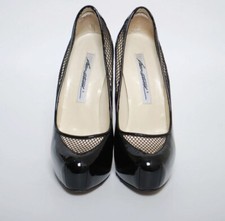 BRIAN ATWOOD New Black Patent Leather Heels with Mesh Detail Size EU 37,5 / US 7