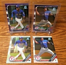 RANGERS PROSPECT LOT 2019 Bowman Chrome Tejeda and Crouse Purple Shimmer + Base