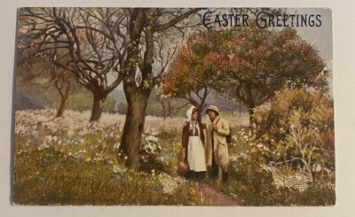 Vintage Raphael Tuck Postcard ~ Easter Greetings ~ illustrated Songs ~ Oilette 