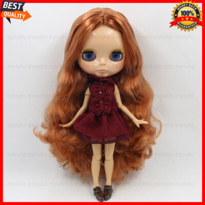 Nude Blythe Doll from Factory 12'' Jointed Body Shiny Face White Skin Models Hair