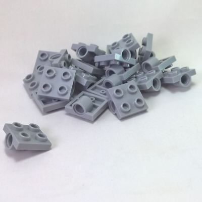 Lego 5 New Light Bluish Gray Plates Modified 2 x 2 with Pin Holes