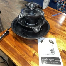 Tranquil Falls peaceful pagoda fountain table top with pump