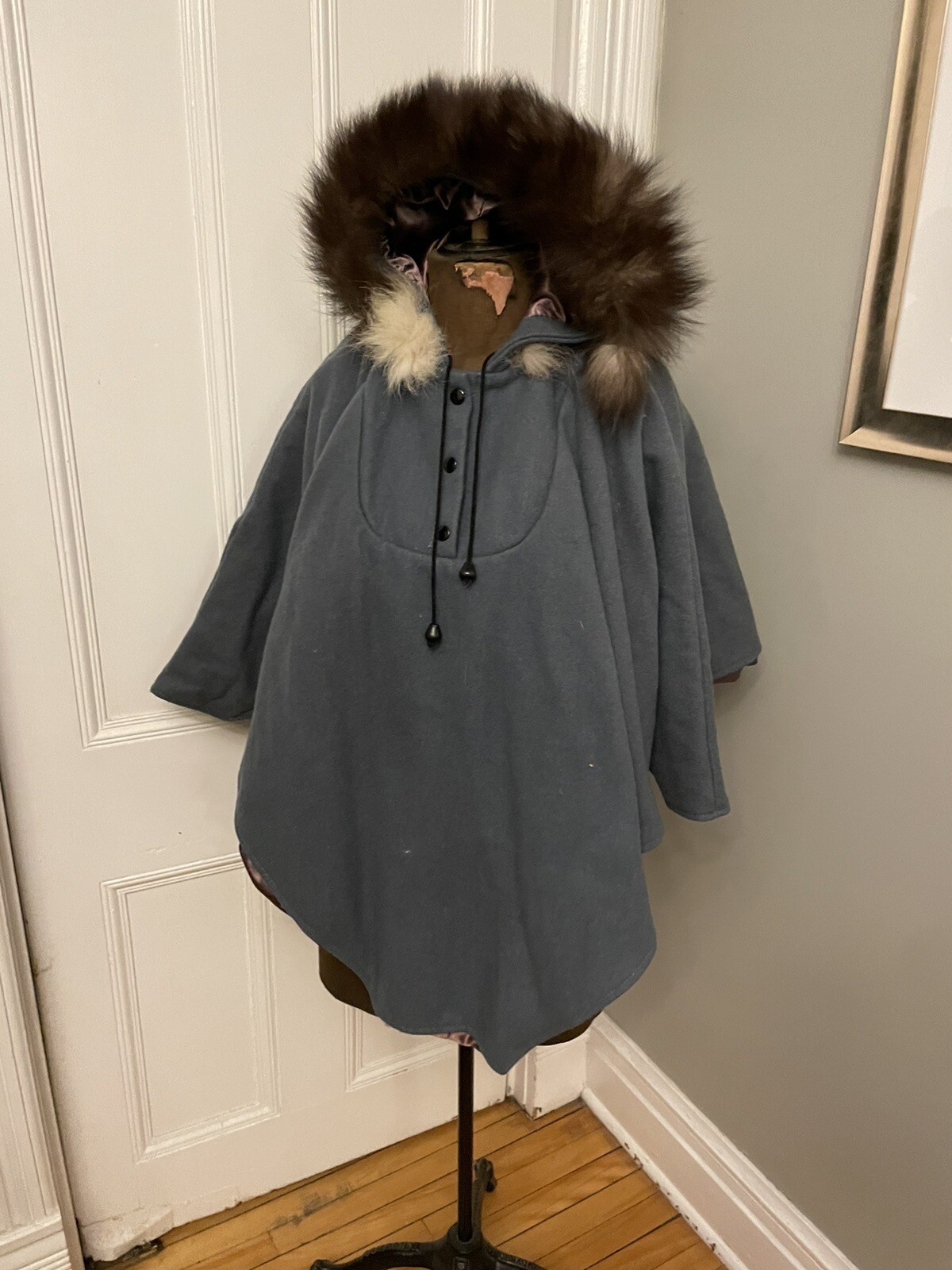 Vintage James Bay Inuit Wool Parka Poncho Gem
