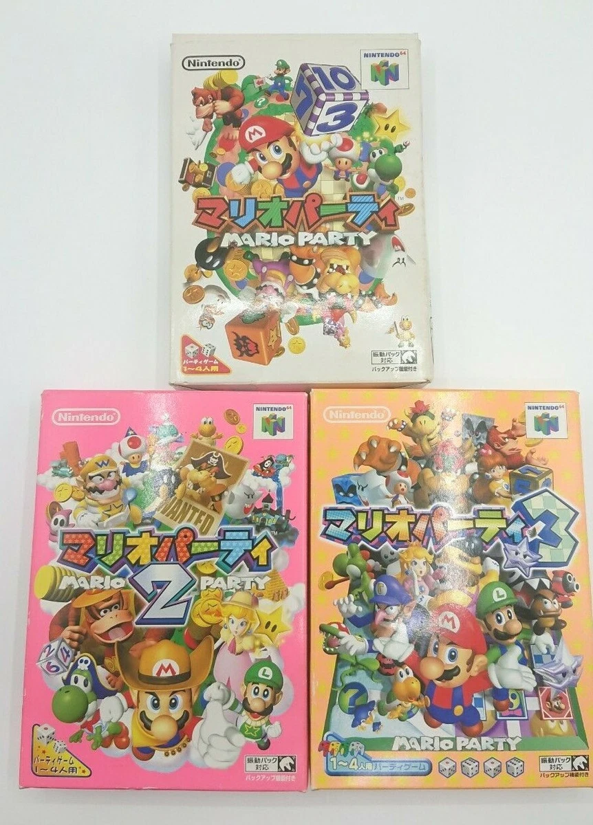 Nintendo 64 Mario Party 1 2 3 set N64 Japan with box tested