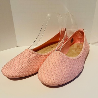 Danskin Saunter Ballet Flat Slip On Women's Shoes Woven Pale Baby Pink Vegan