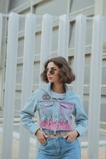 Hand-Pinted Denim Jacket-original design, Custom Streetwear