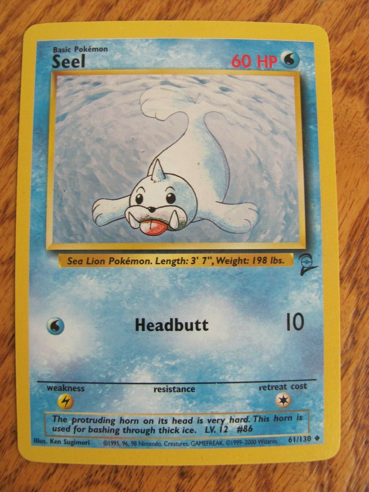 SEEL 61/130 BASE SET 2 ENGLISH NEAR MINT CONDITION POKEMON TRADING CARD