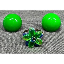 Halloween Green Earring and Ring Set