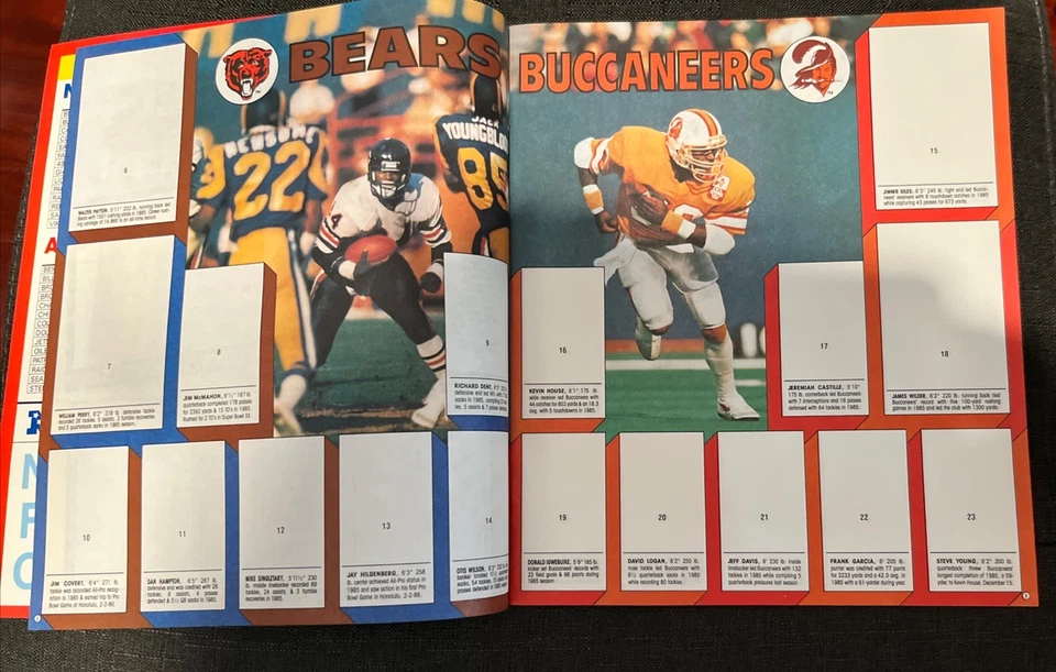 Football Sticker Yearbook, 1986, Topps NFL Football Unused, No Stickers - Image 4 of 4