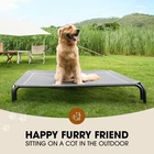 Cama Elevada para Perro Grande Portatil Transpirable con Malla Lavable Exterior