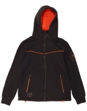 Helly Hansen Mens Graphic Zip Hoodie Sweater Large Black Cotton EC39