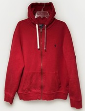 Polo Ralph Lauren Full Zip Hoodie Jacket Thermal Waffle VTG Red Vintage Mens XXL
