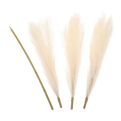 Decoración de hierba pampeana sintética beige con vástago de alambre arreglo de caña reutilizable para el hogar - Imagen 1 de 4