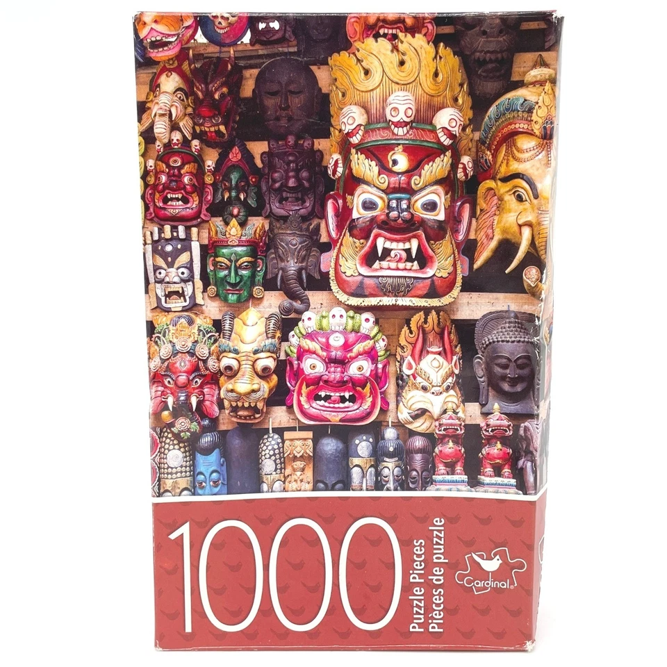 Rompecabezas Cardinal Máscaras Madera Coloridas 1000 Piezas Nuevo Precintado Foto 3 de 4