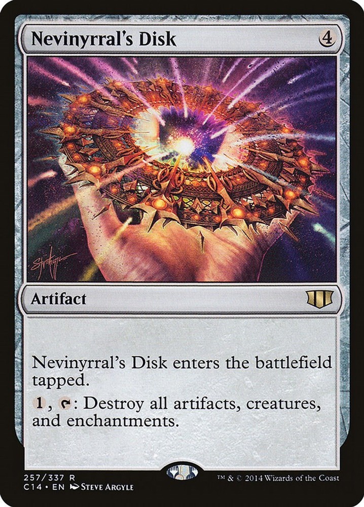 Nevinyrral's Disk 257 Rare Commander 2014 Magic Lightly Played
