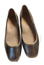 Vionic Orinda Square Toe Women's Pewter Metallic Ballet Flats Sz 7.5 Preowned