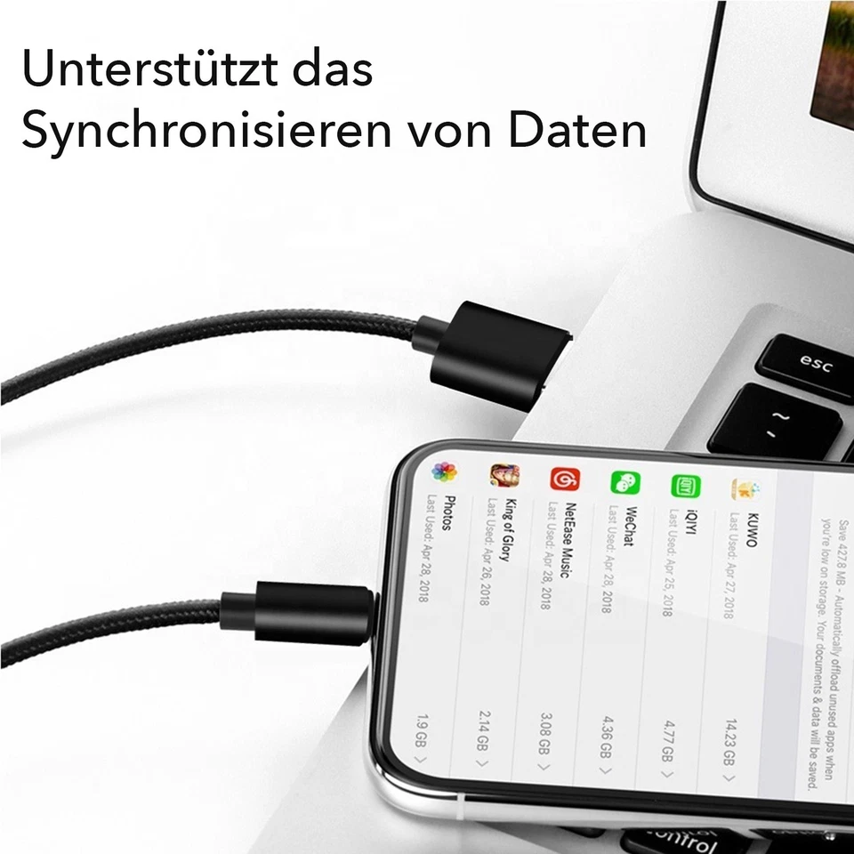 Micro USB Ladekabel Datenkabel Kabel für SAMSUNG Original LG Huawei Smartphone - Bild 2 von 4