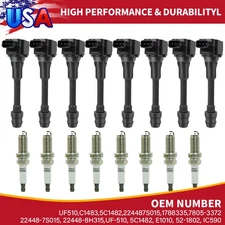 8X OEM#UF510 Ignition Coil & 8X Iridium Spark Plugs for Nissan Armada TITAN 5.6L