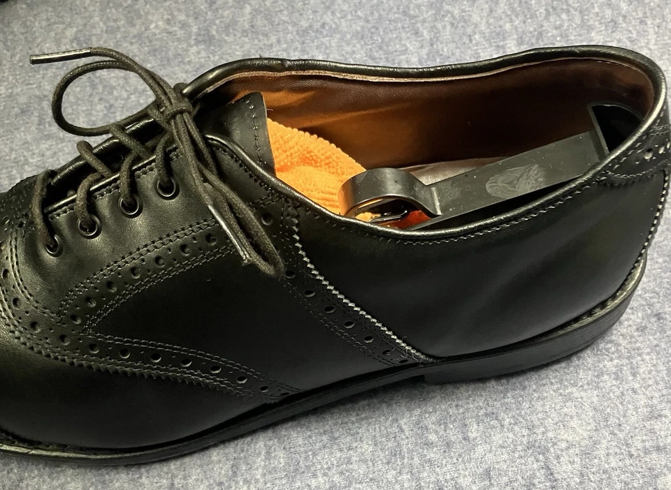 Allen Edmonds Legend Golf Shoes Black Leather Wingtip Men’s 12 D | Softspikes | - Image 3 of 4