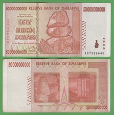 Zimbabwe 50 Billion Dollars 2008 P-87 Used World Banknote Hyperinflation ZWR